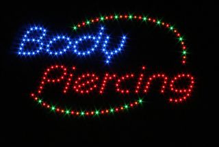 New Animated Body Piercing Shop LED Light Neon Sign