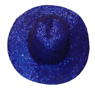 Sequin Cowboy Cowgirl Hat ROYAL BLUE Parade Event Show Dance Rodeo