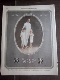 1920 Munsingwear Man Boy Girl Longjohns Underwear Ad