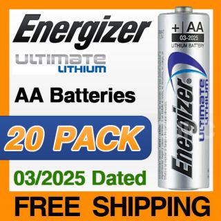 Energizer Ultimate Lithium AA Batteries 20 Pack