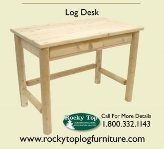 Log Desk Cedar Rustic Log Living Room Furniture