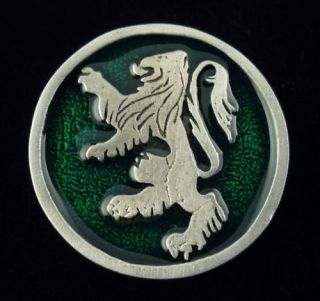 Lion Jewelry Rampant Lion Pin Heraldic SCA LARP Green