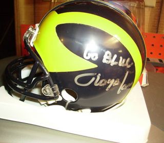 Lloyd Carr Michigan Wolverines Signed Mini Helmet
