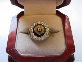 Superb New Ladies Lions Club Crest Stone Ring