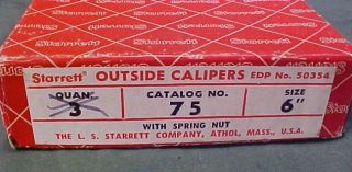 Vintage Machinist Starrett 6 Outside Caliper OB User Tool