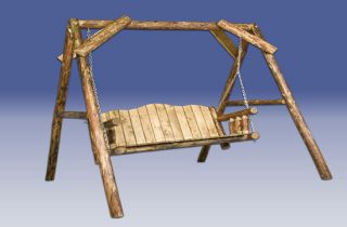 Rustic Outdoor Log Swings Furniture Deck Swing Set