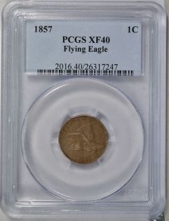 1857 Flying Eagle Cent PCGS XF40