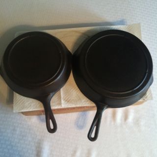 Vintage Lodge Cast Iron Skillet One 6 and One 8