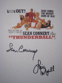  Signed Movie Script X2 James Bond Sean Connery Lois Maxwell reprint