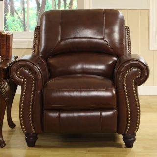 New Leather Pushback Reclining Arm Chair Living Room Furniture