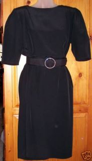 Liz Claiborne Black Blouson Dress Shoulder Pleats 10