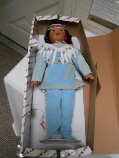 Eagle Indian Doll House of Lloyd 16 Porcelain w Box Tag Stand