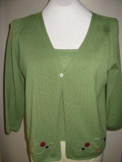Loro Piana Olive Cashmere 2pc Sweater Set Size 44