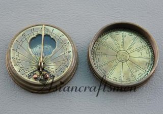 Great Round Brass Sundial Compass Lord Kelvin Nautical Sundial Brass