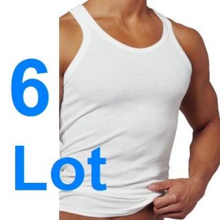 LOT NEW 6 GOLD M Men Shirts UNDERSHIRT Underwear Mens Tank Top Wife