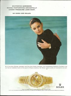 1999 Print Ad for Rolex Lady Datejust Ekaterina Gordeeva