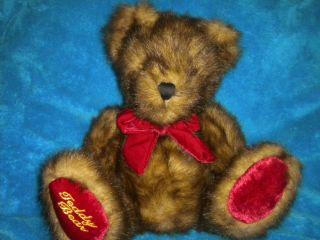 Dan Dee Collectors Choice Plush Stuffed Sitting Brown Tan Red Teddy