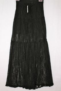 Kirra Full Length Black Lace Sheer Bottom Long Maxi Skirt or Swim