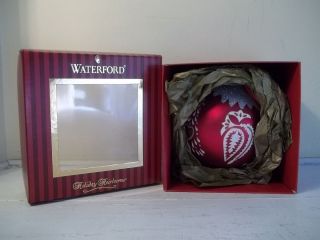 Waterford Holiday Heirlooms Red Tree Glass Ball Christmas Ornament