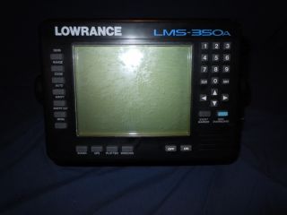 Lowrance LMS 350A Fish Finder Sonar Head Unit With Mount And Plugs AS