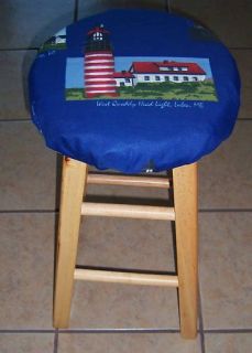 Lighthouse West Quoddy Lubec Me 12 Bar Stool Cover