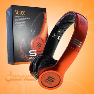 Soul by Ludacris SL100 Bo on Ear Headphones Orange Genuine SL100BO SL