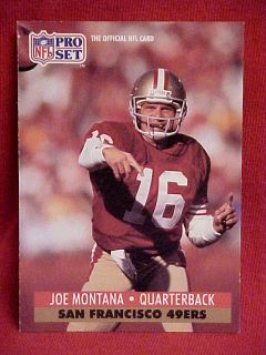Joe Montana 1991 NFL Pro Card 653 San Francisco 49ers