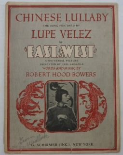 Sheet Music Chinese Lullaby Lupe Velez East Is West