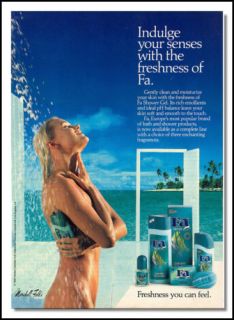 1991 Glamour Ad for FA Shower Gel