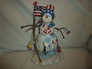 Americana Themed Snowman Figurine from Hitc Lynwood IL