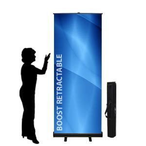 PREMIUM 3 x 80 Retractable Roll Up Banner Stand & BANNER FULL COLOR