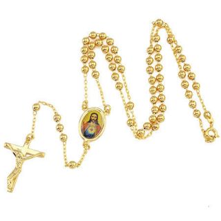Loyal Mens Cool Pendant 18K Yellow Gold GF Cross Necklace Jesus Chain