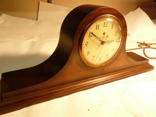 Telechron Mahogany Tambour Shelf Mantel Clock 7F04 The Lynnwood