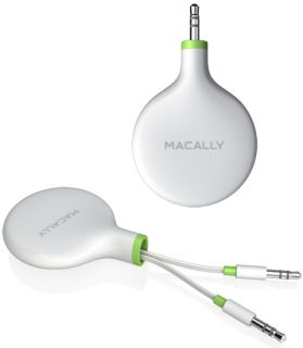 Macally 3 5mm Retractable Audio Stereo Cable 5 Aux for iPhone iPod