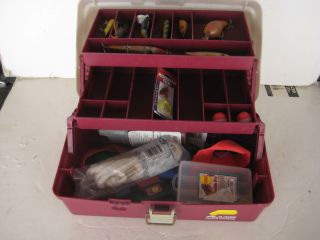  tackle systems fishing tackle box with luers hooks gear estate lot