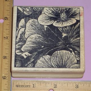 Flower Background Tile Rubber Stamp Magenta Low Shipping