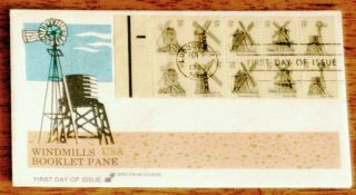 1742A Windmills Booklet FDC First Day Cover