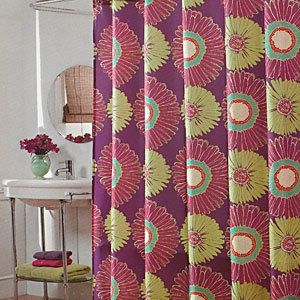 Style Bold Bright Sunflowers Shower Curtain Purple Pink Green New