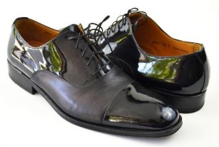 Magnanni Black Leather Patent Leather Dress Shoes 10 5