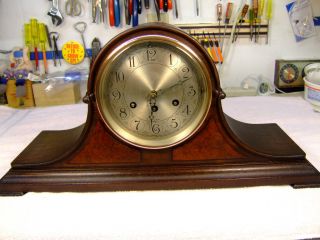 Herschede Antique Mahogany Westminster Chime Mantle Clock