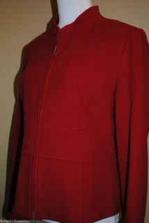 Womens Red Jacket Wool Cashmere Blazer Mainbocher Size 8