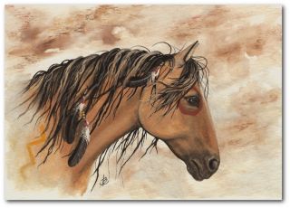Majestic Mustang Native American Feathers Horse Art by BiHrLe Print 8