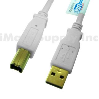 6ft USB Cable A Male to B Male Gold Plated Copper Beige