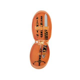 Piece Zebra Manicure Set with Stylish Carrying Case Orange