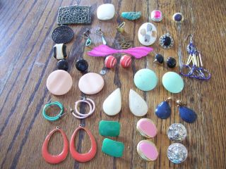 Small Lot Early 80s Costume Jewelry Earrings