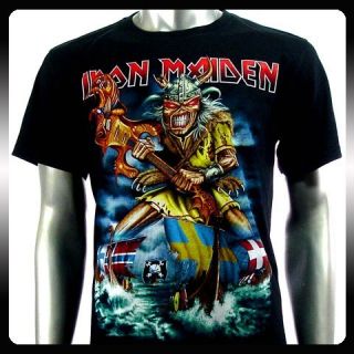 Iron Maiden Heavy Metal Rock Punk T Shirt Sz M Biker Rider IR36