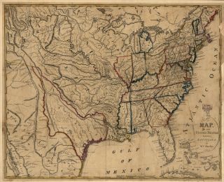 1818 Map of Eastern United States of America Historic