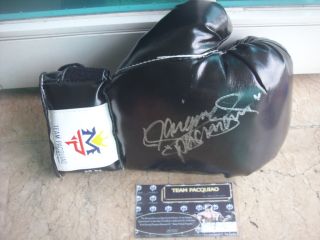 Manny Pacman Pacquiao MP Black Right Boxing Glove Auto Signed