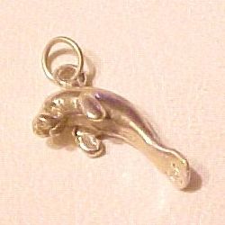 14kt Gold Manatee Seacow Pendant Charm Signed New