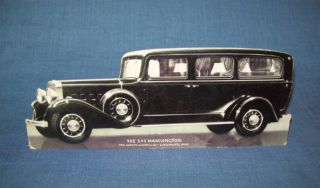 OLD ANTIQUE VTG Ca 1920s MANNINGTON FUNERAL HEARSE DIE CUT COUNTER TOP